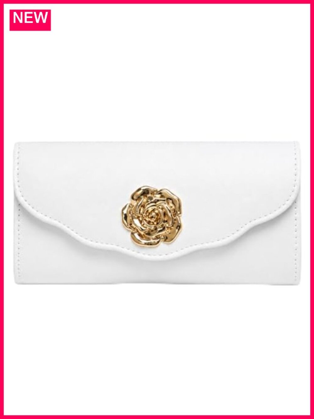 Women's Evening Clutch Purse with Removable Chain Strap Faux Leather Formal